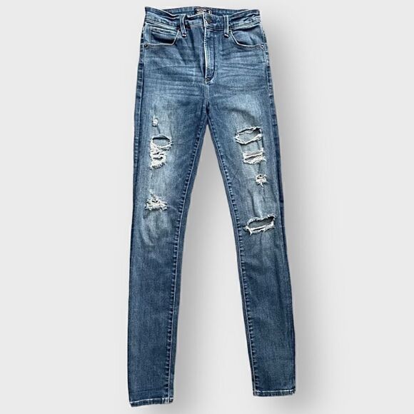 Abercrombie & Fitch Destroyed Simone High Rise Super Skinny Jeans Sz 26 - Picture 9 of 9